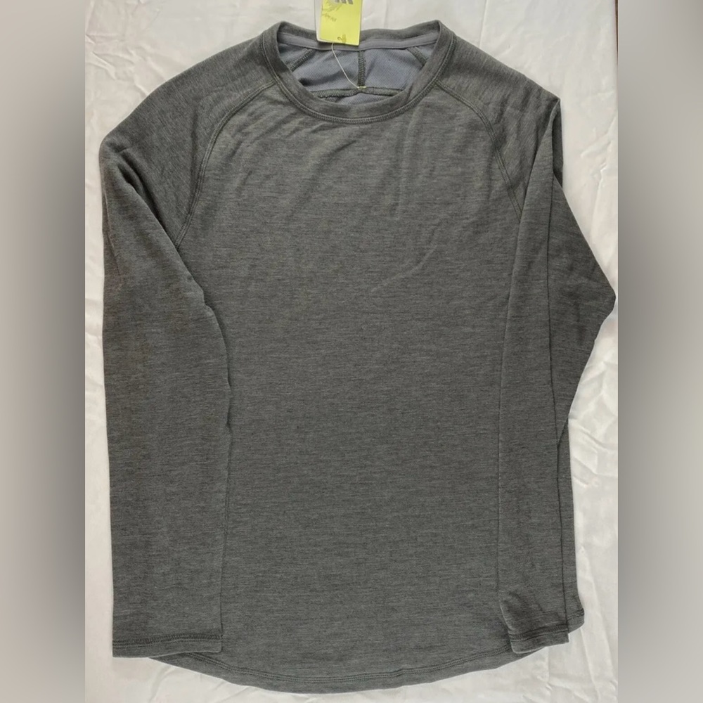 Men’s All In Motion Merino Wool Blend Long Sleeve Shirt Size S Ebony Heather